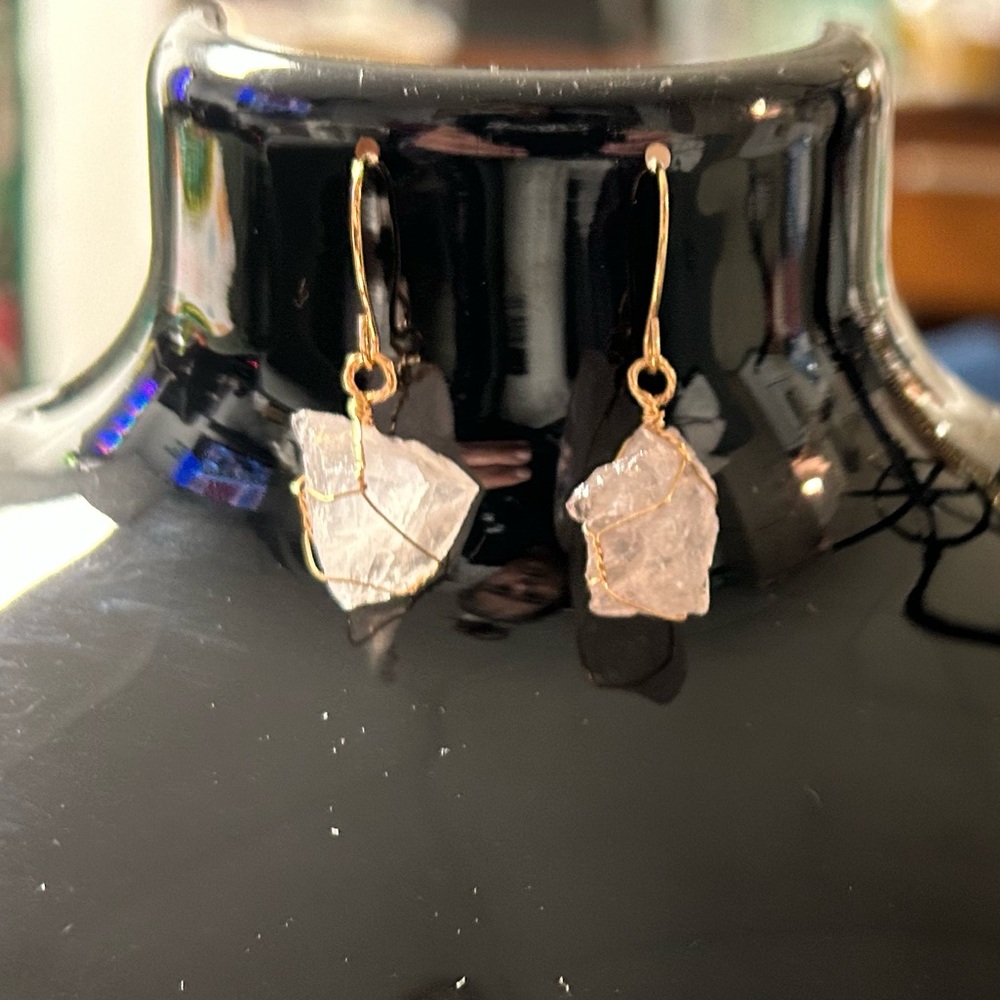 Rose quartz earrings